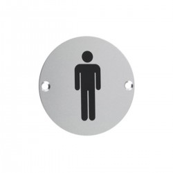 75mm Satin Stainless Steel Male WC Sign
