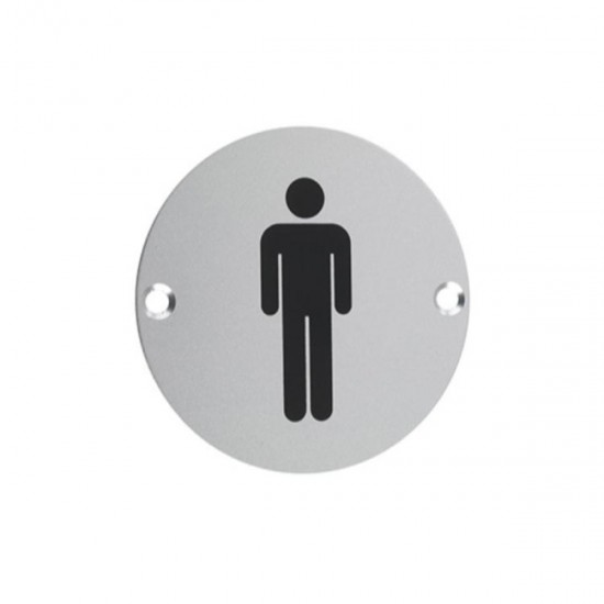 75mm Satin Stainless Steel Male WC Sign