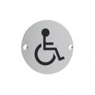 75mm Satin Stainless Steel Disabled WC Sign