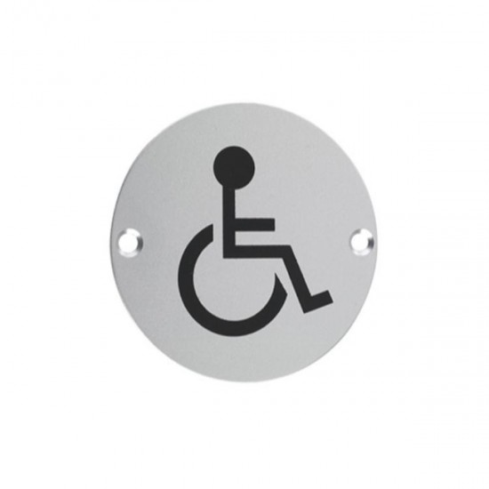 75mm Satin Stainless Steel Disabled WC Sign